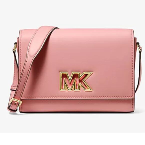 K10 NWT Michael Kors Mimi Medium Leather Messenger Bag Primrose - Picture 4 of 6